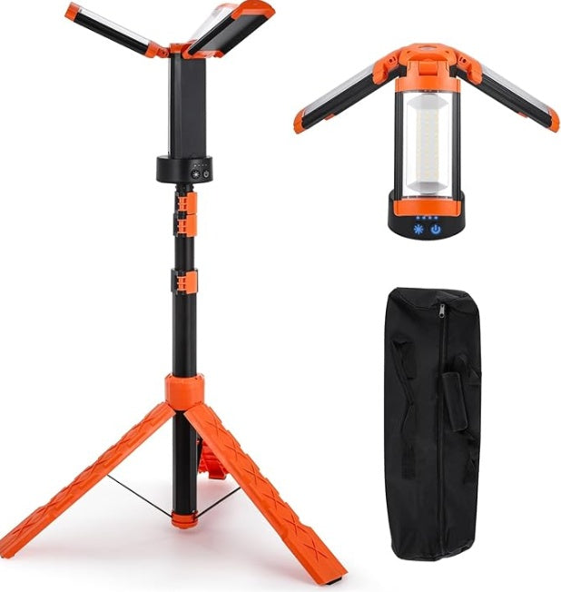 HKM-502931 Portable Folding Tripod LED Work Light with Adjustable Height and 360° Rotating Head