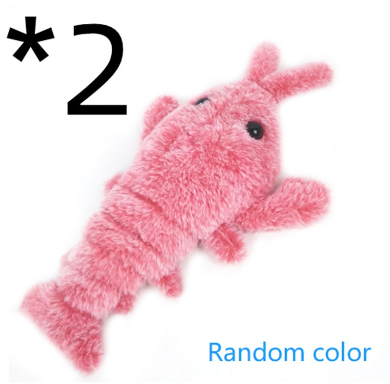 HKM-5029693 Electric Jumping Lobster Plush Toy with USB Rechargeable Battery and Three Swing Modes for Cats and Kids