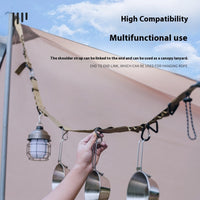 HKM-5029821 Hanging Rope Clothesline Storage Belt - 130cm, Black & Khaki Options