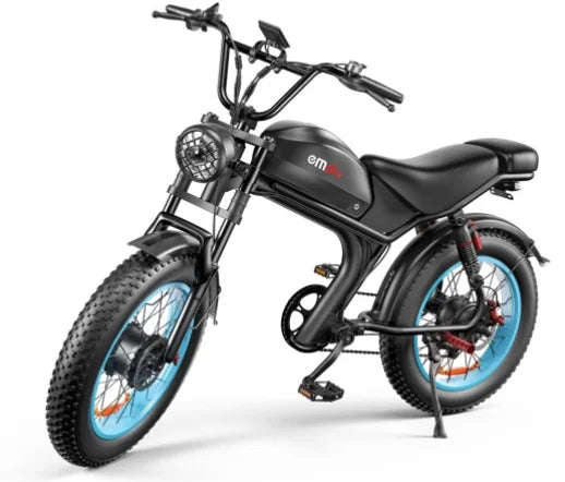 HKM-502995 1000W Dual Motor Fat Tire Electric Bike with Integrated Battery, 7-Speed Gear System, and Disc Brakes