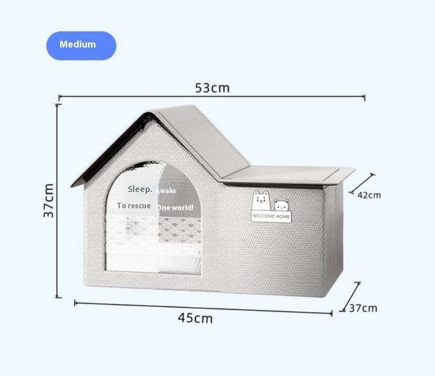 HKM-5030077 Cooling Cat House with Ice Mat for Summer Comfort - Medium & Large Size Available