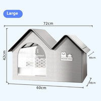 HKM-5030077 Cooling Cat House with Ice Mat for Summer Comfort - Medium & Large Size Available