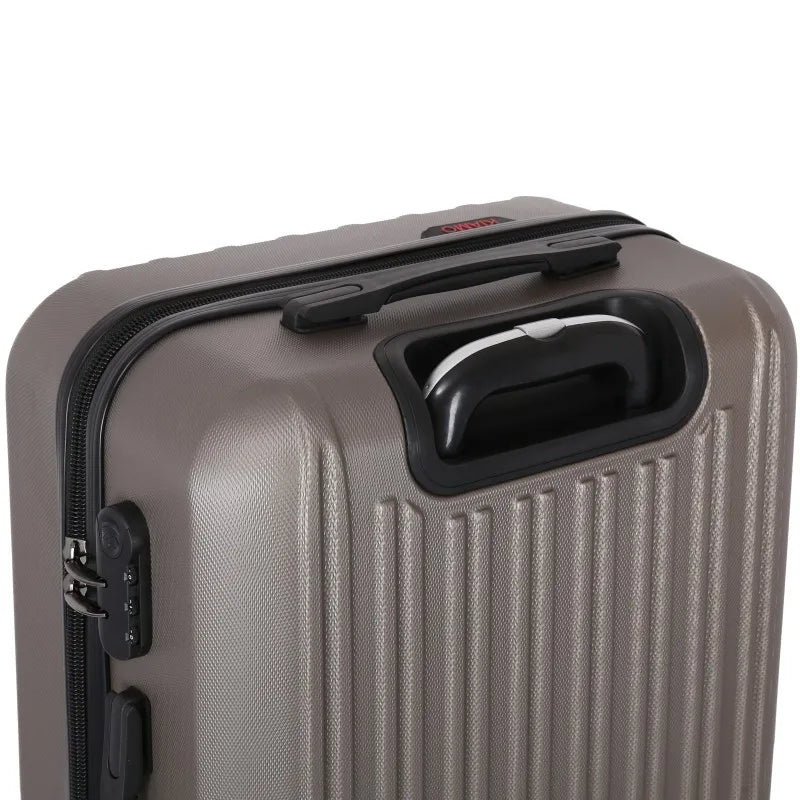 HKM-503059 Spacious 3-Piece ABS Trolley Luggage Set with Smooth-Gliding Wheels