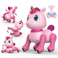 HKM-503251 Interactive Pink Horse RC Robot Toy for Kids – Intelligent Remote Control, Light & Sound Features