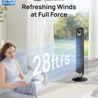 HKM-5033299 42-Inch Tower Fan with 9 Speeds, 4 Modes, 12-Hour Timer, Oscillation, and Quiet Operation