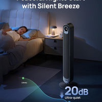 HKM-5033299 42-Inch Tower Fan with 9 Speeds, 4 Modes, 12-Hour Timer, Oscillation, and Quiet Operation