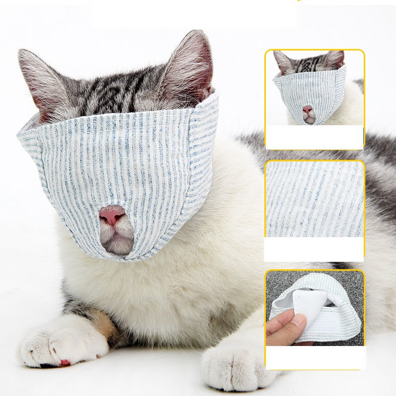 HKM-5033661 Breathable Cat Mask for Eye Drops, Nail Trimming, and Ear Cleaning - Anti-Bite Design