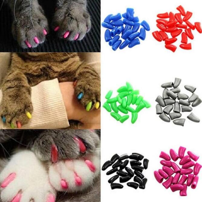 HKM-5033789 Pet Nail Covers - 20 Count, Adjustable Sizes for Dogs 0.5-25 kg