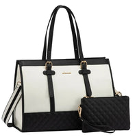 HKM-503379 15.6 Inch Laptop Tote Bag with Clutch Purse for Women - Large Capacity Office Handbag and Business Briefcase