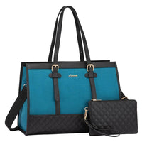 HKM-503379 15.6 Inch Laptop Tote Bag with Clutch Purse for Women - Large Capacity Office Handbag and Business Briefcase