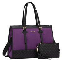 HKM-503379 15.6 Inch Laptop Tote Bag with Clutch Purse for Women - Large Capacity Office Handbag and Business Briefcase