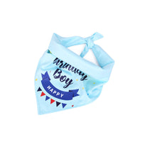 HKM-5034173 Adorable Pet Birthday Party Scarf - Pull Flag Bib Hat Bow Tie, One Size, Twill Cotton & Fabric