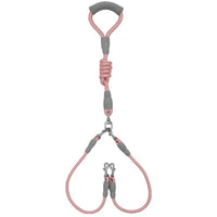 HKM-5035581 Double-Headed Dog Leash for Two Dogs - Nylon Rope with Soft Foam Handle