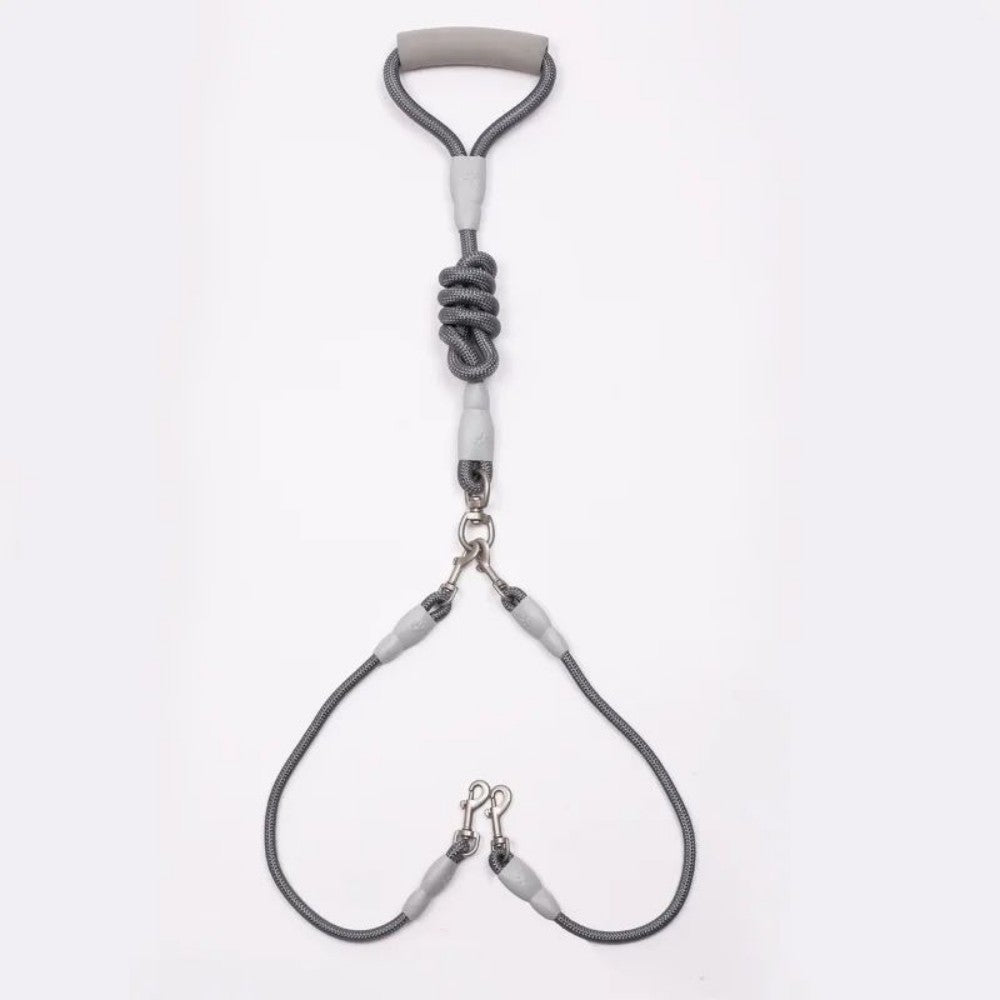 HKM-5035581 Double-Headed Dog Leash for Two Dogs - Nylon Rope with Soft Foam Handle