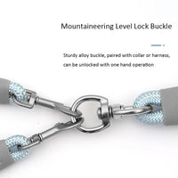 HKM-5035581 Double-Headed Dog Leash for Two Dogs - Nylon Rope with Soft Foam Handle