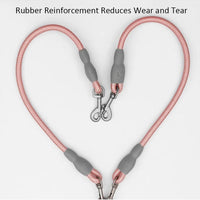 HKM-5035581 Double-Headed Dog Leash for Two Dogs - Nylon Rope with Soft Foam Handle