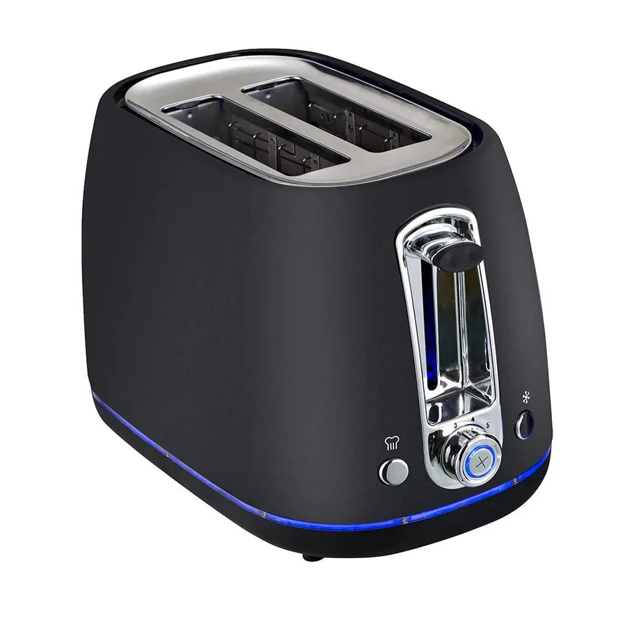 HKM-503571 Custom Logo 304 Stainless Steel Black Toaster with Clear Window