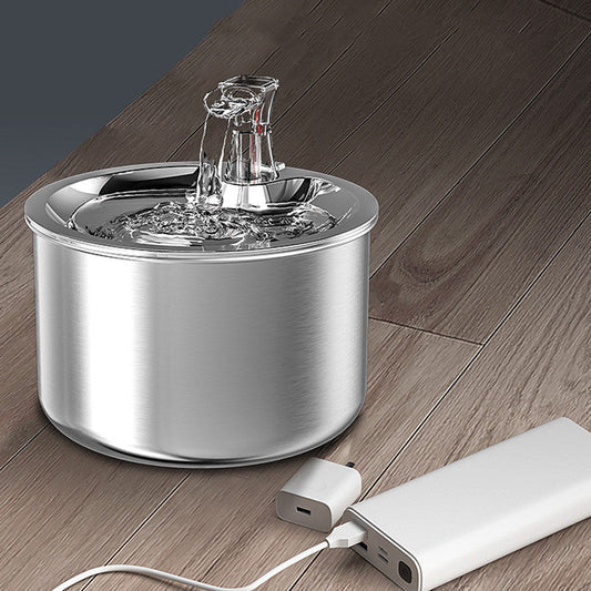 HKM-5035965 Stainless Steel Automatic Over-Circulating Cat Water Dispenser with Filter and Sensor
