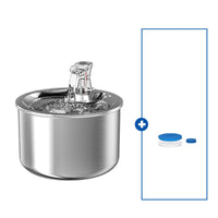 HKM-5035965 Stainless Steel Automatic Over-Circulating Cat Water Dispenser with Filter and Sensor