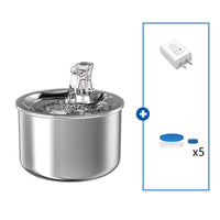 HKM-5035965 Stainless Steel Automatic Over-Circulating Cat Water Dispenser with Filter and Sensor