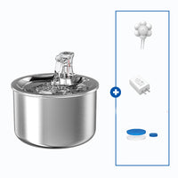 HKM-5035965 Stainless Steel Automatic Over-Circulating Cat Water Dispenser with Filter and Sensor