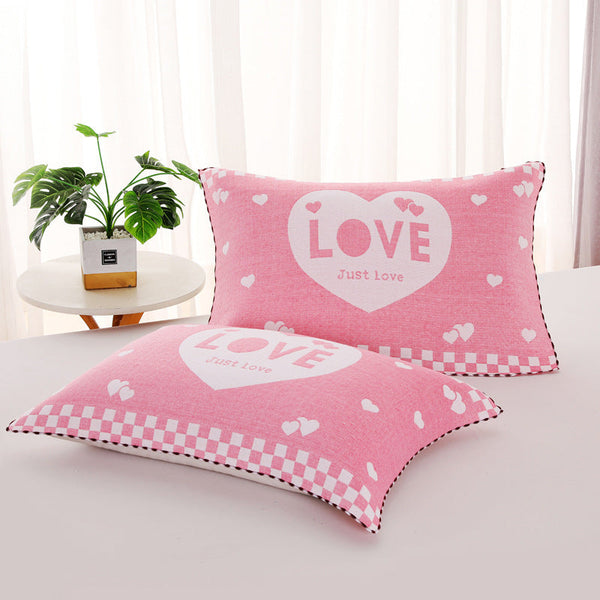 HKM-503635 Three-Layer Blended Gauze Pillow Cover in Various Colors and Prints