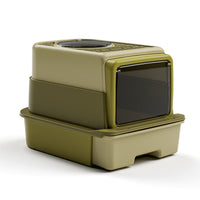 HKM-5039805 Extra Large Closed Cat Litter Box with Folding Design and Deodorizing Bag - Multiple Colors Available