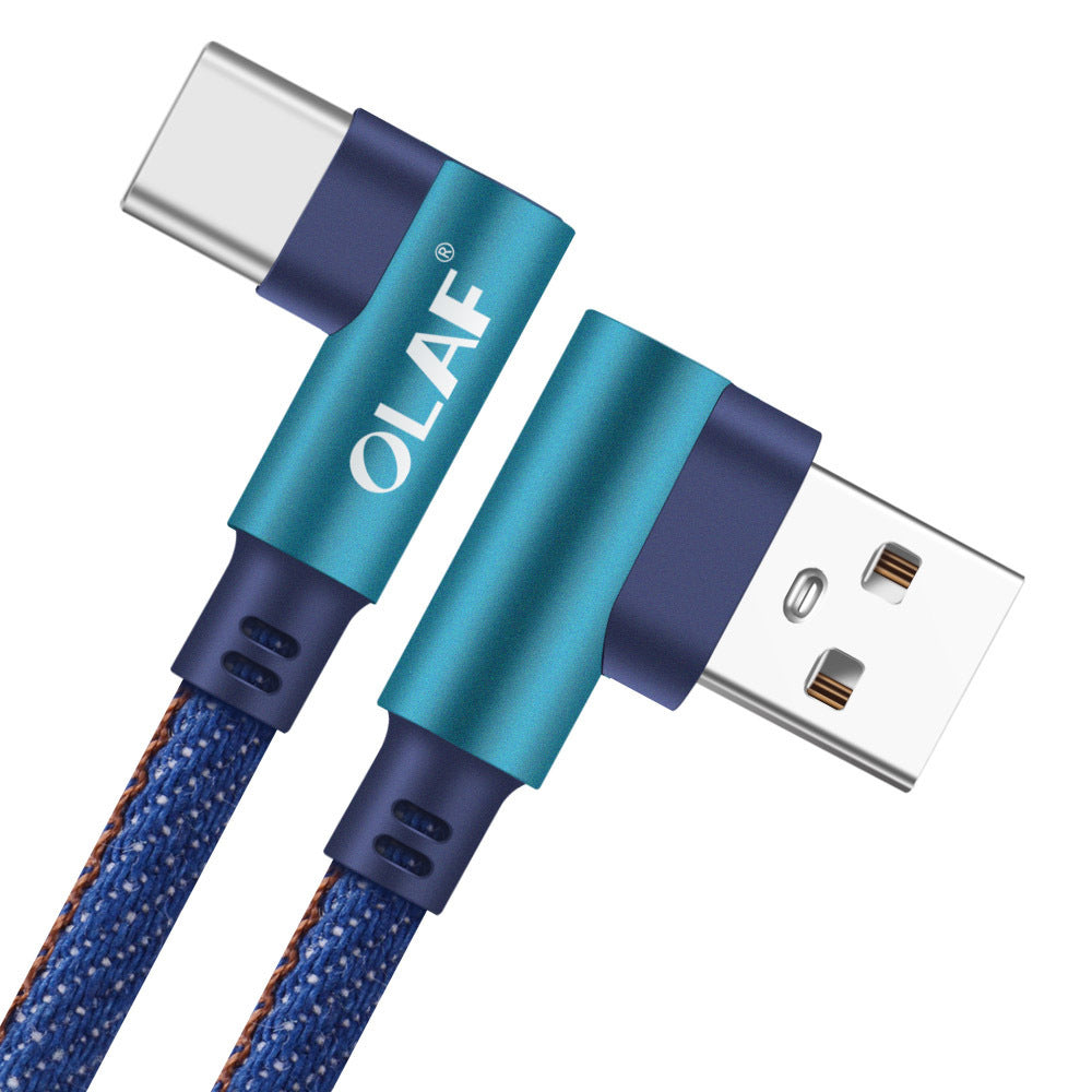 HKM-504019 Fast Charging USB Cable with Pure Copper Wire Core and Durable Denim Covering