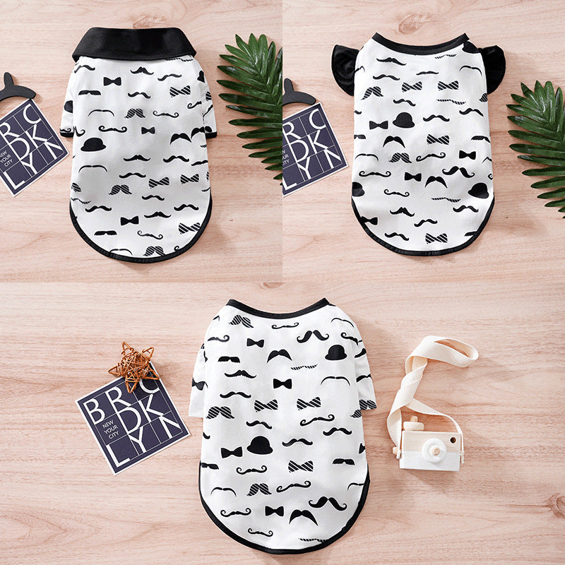 HKM-5040317 Casual White Polyester Pet Clothing for Small to XXL Dogs