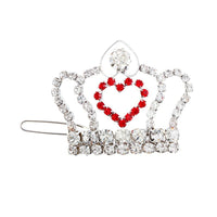 HKM-5040573 Rhinestone Crown Hair Clip for Dogs and Cats - Princess Style Barrettes