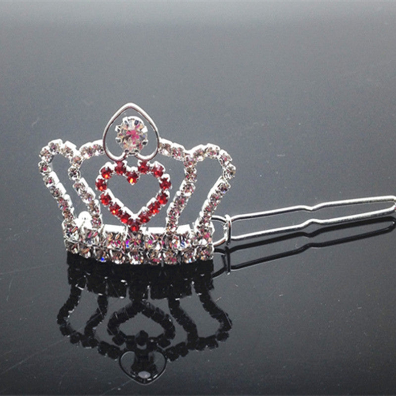 HKM-5040573 Rhinestone Crown Hair Clip for Dogs and Cats - Princess Style Barrettes