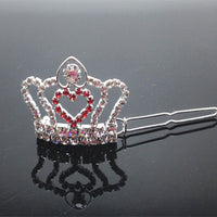 HKM-5040573 Rhinestone Crown Hair Clip for Dogs and Cats - Princess Style Barrettes