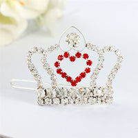 HKM-5040573 Rhinestone Crown Hair Clip for Dogs and Cats - Princess Style Barrettes