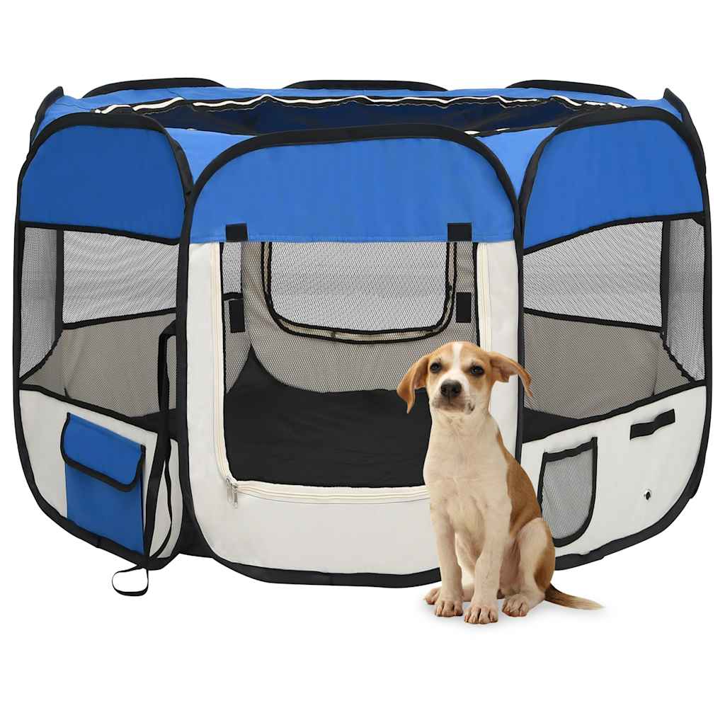 HKM-5040829 Foldable Puppy Playpen with Carrying Bag - Lightweight Steel Frame, Mesh Sides for Good Airflow, Multiple Sizes Available