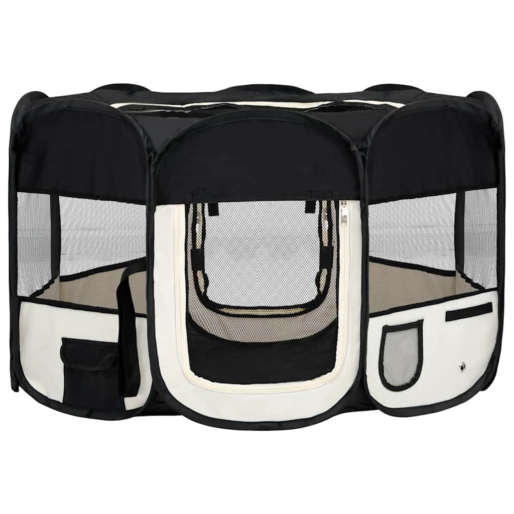 HKM-5040829 Foldable Puppy Playpen with Carrying Bag - Lightweight Steel Frame, Mesh Sides for Good Airflow, Multiple Sizes Available