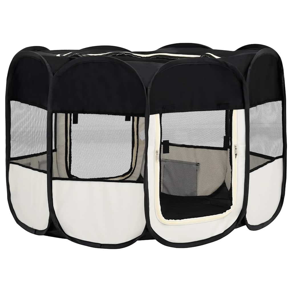 HKM-5040829 Foldable Puppy Playpen with Carrying Bag - Lightweight Steel Frame, Mesh Sides for Good Airflow, Multiple Sizes Available