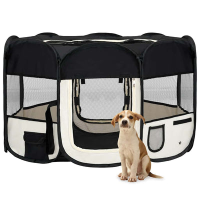 HKM-5040829 Foldable Puppy Playpen with Carrying Bag - Lightweight Steel Frame, Mesh Sides for Good Airflow, Multiple Sizes Available