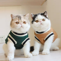 HKM-5041341 Fashionable Fleece Cat Knit Sweater Vest in Green, Khaki, and Wine Red – Sizes S to 3XL