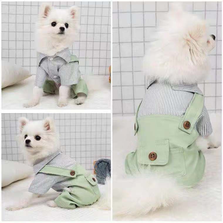 HKM-5042109 Light Green Polyester Four-Legged Clothing for Pets - Spring & Autumn Wear