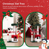 HKM-5044797 Christmas-Themed 33-Inch Cat Climbing Frame for Fun and Play