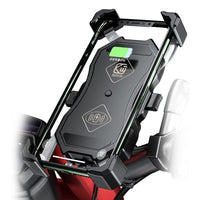 HKM-504531 Wireless Charging Motorcycle Handlebar Phone Holder, 360-Degree Rotation, Fits 3.5-6.5 Inch Screens
