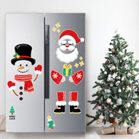 HKM-504595 Christmas Character Fridge Magnet Set - PVC Santa, Snowman, Elf, and Elk Stickers