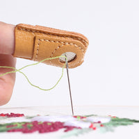 HKM-504659 Leather Thimble Finger Cover - Coin Type, Household Use in Large and Small Sizes