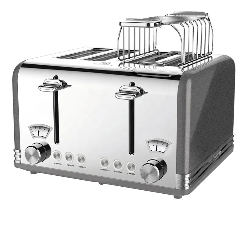 HKM-504723 4-Slice Stainless Steel Toaster 220V 1625W with Adjustable Settings and High-Lift Function