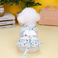 HKM-5047869 Princess-Style Pet Dress with Traction Buckle for Dogs - Blue and Yellow, Available in Multiple Sizes