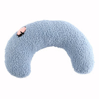 HKM-5048125 Cozy U-Shaped Sleep Pillow for Cats and Small Dogs - Soft Faux Fur Headrest for Calming Comfort