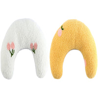 HKM-5048125 Cozy U-Shaped Sleep Pillow for Cats and Small Dogs - Soft Faux Fur Headrest for Calming Comfort