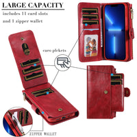 HKM-504851 Multi-Function Leather Phone Case with Card Wallet and Magnetic Anti-Fall Protection for 16 Models
