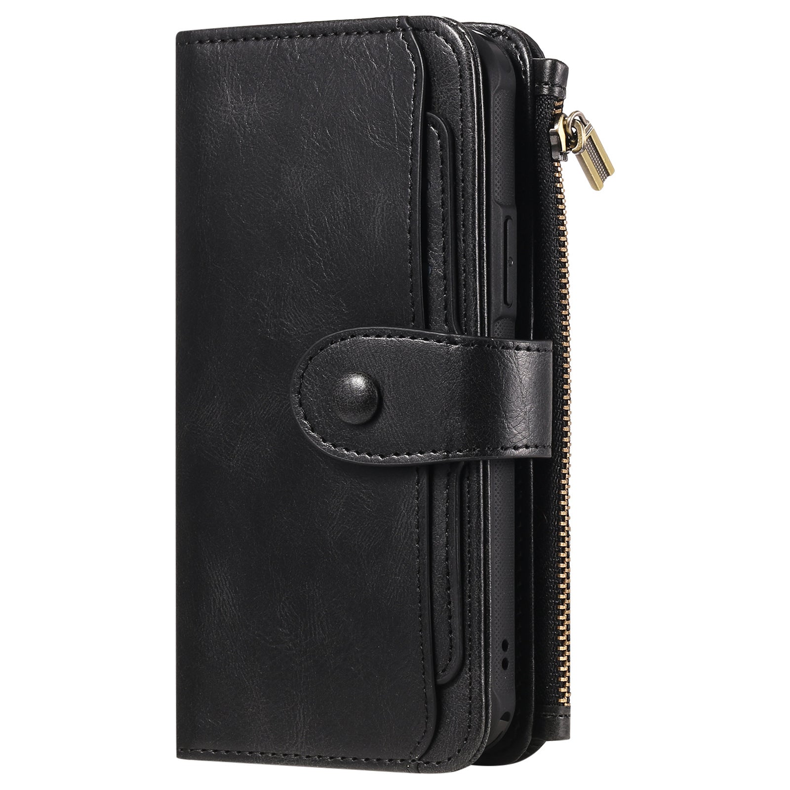 HKM-504851 Multi-Function Leather Phone Case with Card Wallet and Magnetic Anti-Fall Protection for 16 Models