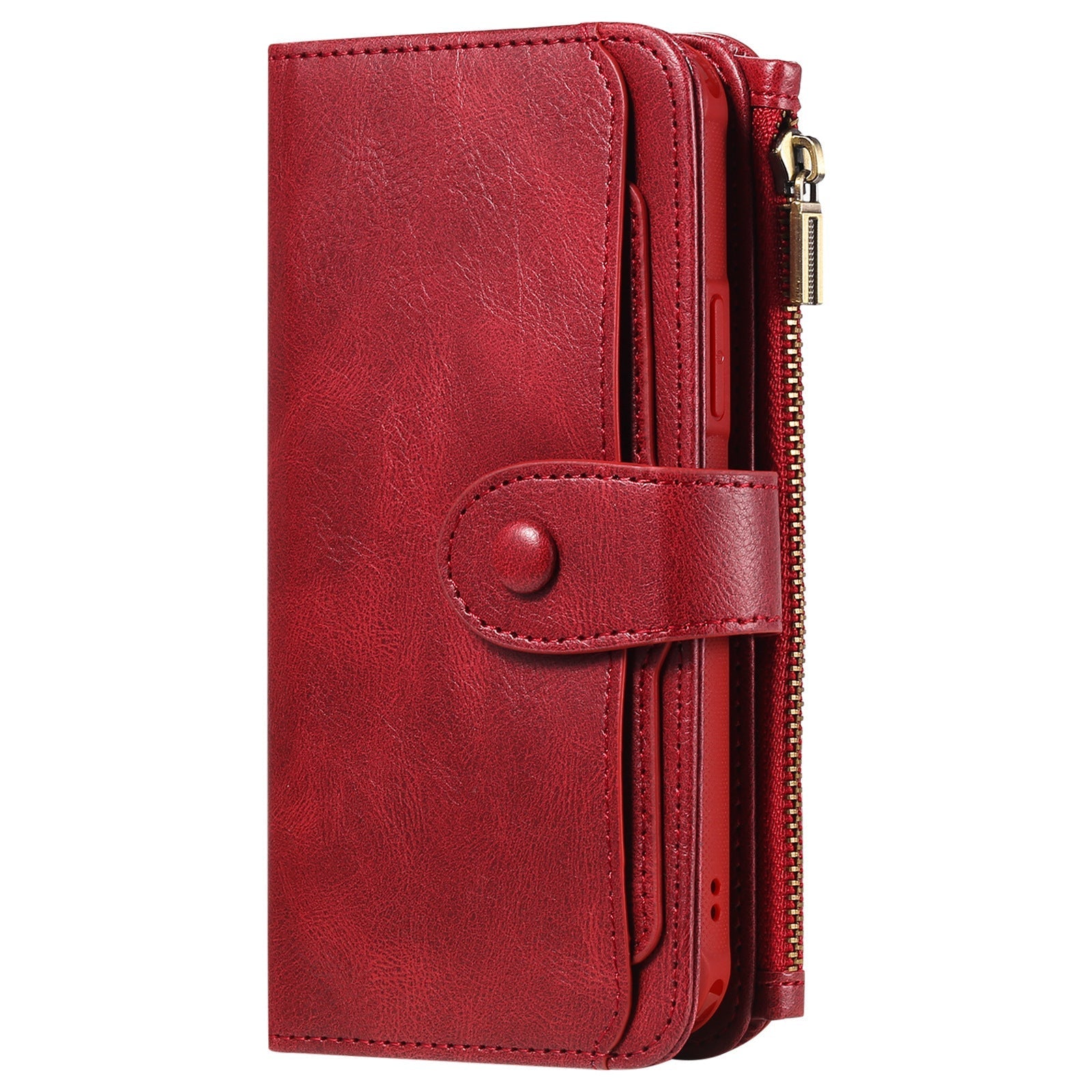 HKM-504851 Multi-Function Leather Phone Case with Card Wallet and Magnetic Anti-Fall Protection for 16 Models